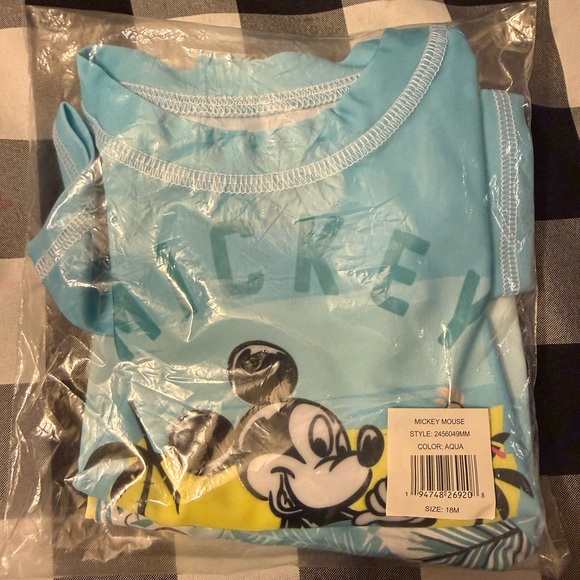 Other - Mickey Mouse Aqua Rash guard and Swim Trunks